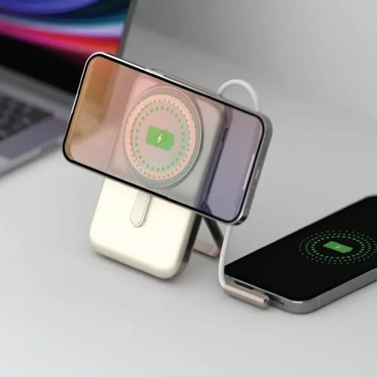 Smart Premium Magsafe Magnetic 20W- 10000 Mah Wireless Powerbank - Beige